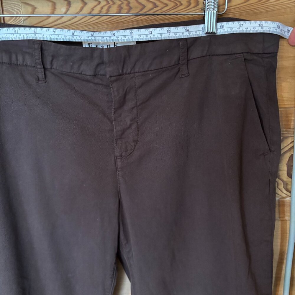Frank & Eileen WICKLOW Italian twill chino pants chocolate brown size 14 - Picture 6 of 11